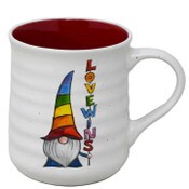 Wholesale - 18oz SPECKLE RED GNOME LOVE WINS POTTER MUG, UPC: 840104927236